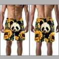 thumbnail image 3 of luoweisi Men's Beach Shorts Quick Dry Swim Trunks with Mesh Lining Panda Sunflower L, 3 of 5