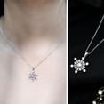 thumbnail image 3 of Rosec Jewels Certified Moissanite Snowflake Pendant with Chain (D-VS1 Quality) - Statement Necklace for Women - Gift for Christmas, 925 Sterling Silver, 3 of 8
