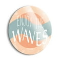 thumbnail image 2 of Enjoy The Waves Aqua Peach Sailboats 24 inch Glass Wall Hanging Sign, 2 of 4