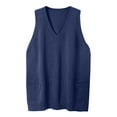 thumbnail image 4 of Blue Cozy Pocket Sweater Vest Women Womens Sleeveless Sweater Vest V Neck Loose Knit Casual Flattering Tunic Top, 4 of 6