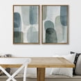 thumbnail image 4 of IDEA4WALL Framed Canvas Print Wall Art Set Abstract Geometric Pastel Blue & Green Fine Art Modern Color Block Splicing Pattern Wall Decor Minimal Boho Artwork for Home Decor - Natural 16"x24"x2, 4 of 5