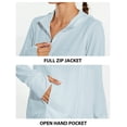 thumbnail image 4 of BALEAF Women's Long Sleeve Workout Shirts Lightweight Zip Up Hoodies Jackets SPF UPF 50 UV Sun Protection Quick Dry Light Blue M, 4 of 6