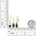 thumbnail image 2 of Gem Stone King 18K Yellow Gold Plated Silver Blue Created Sapphire and Red Garnet Pendant Earrings Set for Women (3.78 Cttw, Gemstone September Birthstone, with 18 inch Chain), 2 of 4