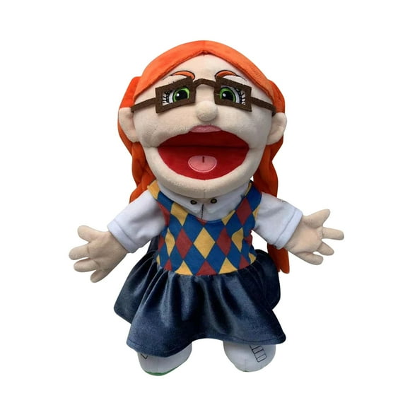 DJKDJL Large Jeffy Puppet Soft Plush Toy Hand Puppet Funny Party Props Jeffy Puppets Plushies Doll for Kids Gift(Rose)