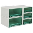 thumbnail image 4 of Caja de almacenamiento de cajones de , organizador de cajones apilables, caja de almacenamiento de plástico con cajón y compartimentos, y verde, 4 of 8