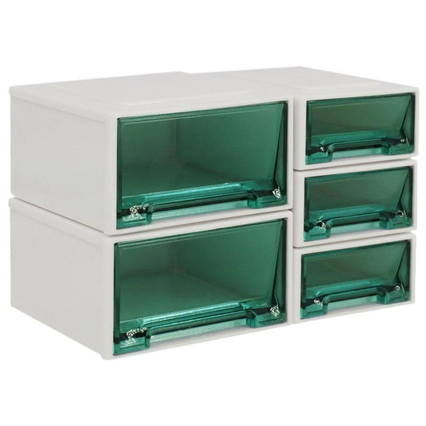 Carrito organizador con ruedas para exhibidores de cajones pequeños para muebles Blanco y verde