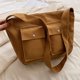 thumbnail image 5 of Bolso bandolera de lona a la moda de gran capacidad para mujer, bandolera para el trabajo (marrón) Likrtyny Para Estrenar, 5 of 8