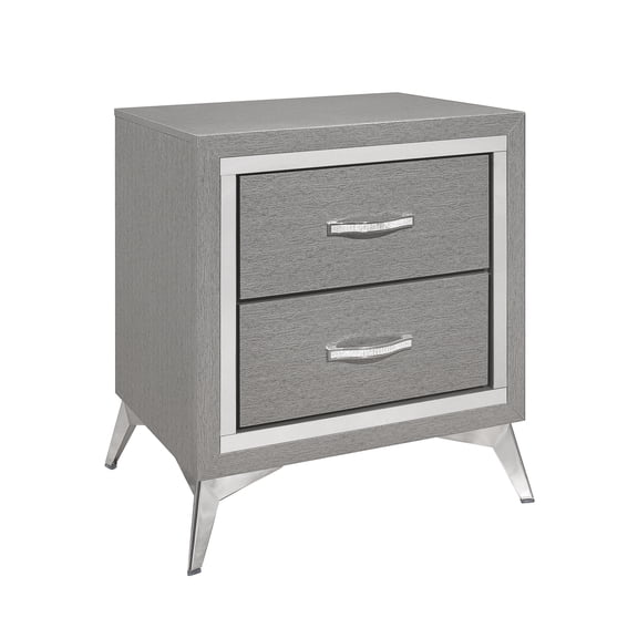 New Classic Furniture Huxley 2-Drawer Solid Wood Nightstand in Gray