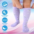 thumbnail image 3 of Calcetines de compresión Jspupifip, 6 pares, para mujer, 3XL, multicolor, 3 of 9