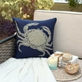 thumbnail image 5 of Pillow Covers With Zippers, Navy Blue Shams, Beaded Crab Sea Creatures Ocean Beach Theme Pillow Shams, 24x24 inch (60x60 cm) Pillow Sham, Square Cotton Linen - Crab At The Shore, 5 of 10