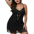 thumbnail image 4 of Sinhoon Womens Plus Size Sleepwear Nightdress Lace V Neck Lingerie Babydoll, 4 of 6