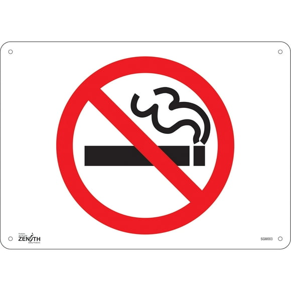 No Smoking Sign, 10" x 14", Aluminum, Pictogram