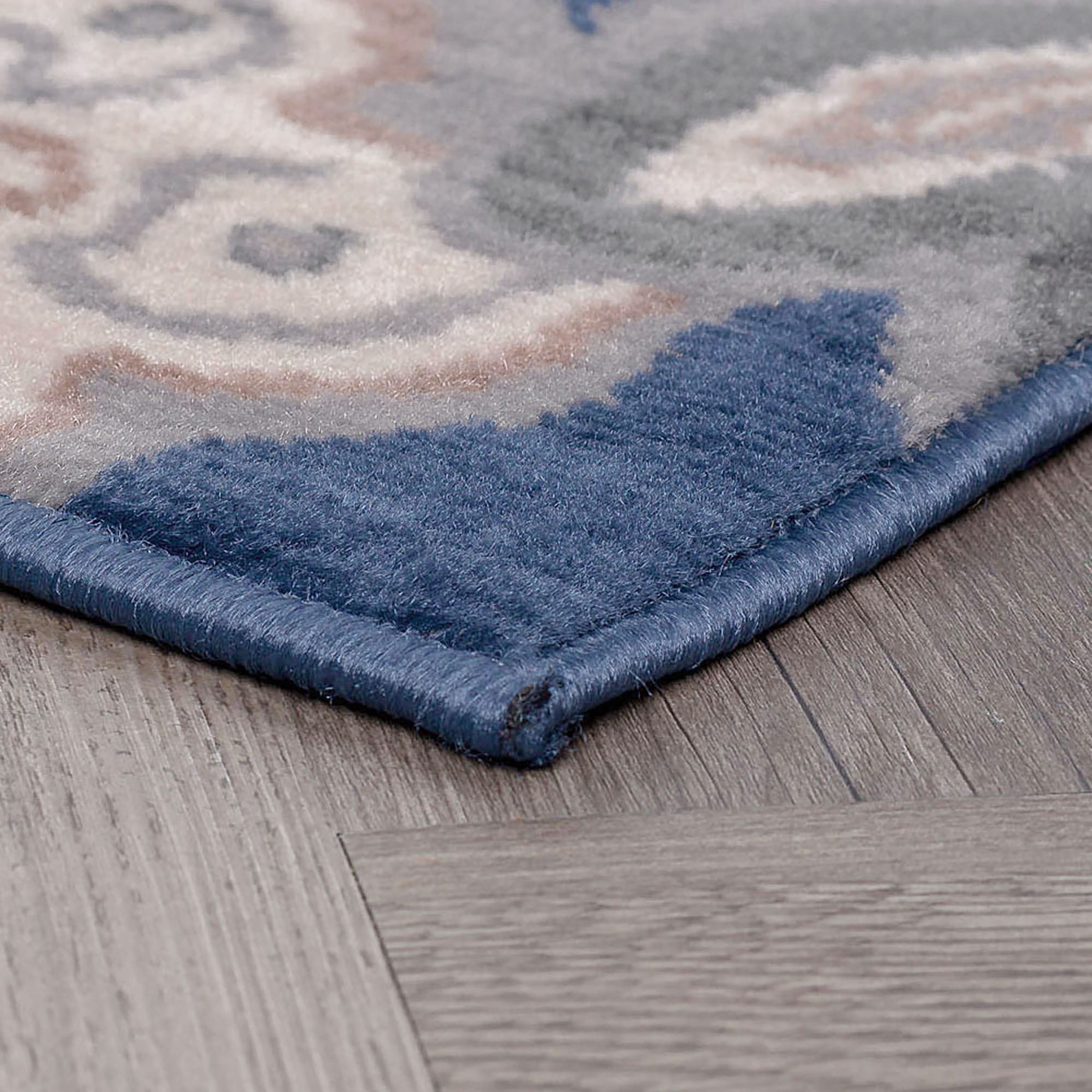 Madison Transitional 9' x 12' Navy and Cream Polypropylene Indoor Area Rug