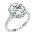 thumbnail image 2 of Dash Jewel Oval Cut Engagement Ring - 1.9 Ct Lab-Created Simulated Diamond in Double Halo Design Rings - 14K White Gold Plated Prong Setting Ring for Women's - Party Wear Rings for Her, 2 of 6
