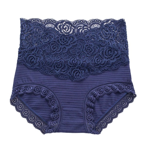 Womens Panties Plus Size High Waist Abdominal Cotton Crotch Raise Lace