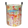 thumbnail image 1 of DouZhe Waterproof Collapsible Large Laundry Baskets, Paint Splashes Splash Prints Circular Hamper with Handles, 1 of 7