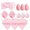 A- 12Pcs Pink, variant on NANAHuang 12Pcs Cosmetic Puff Makeup Sponge Blender Beauty Egg Foundation Sponges Powder Puff Spa Headband Wristband Make Up Accessories
