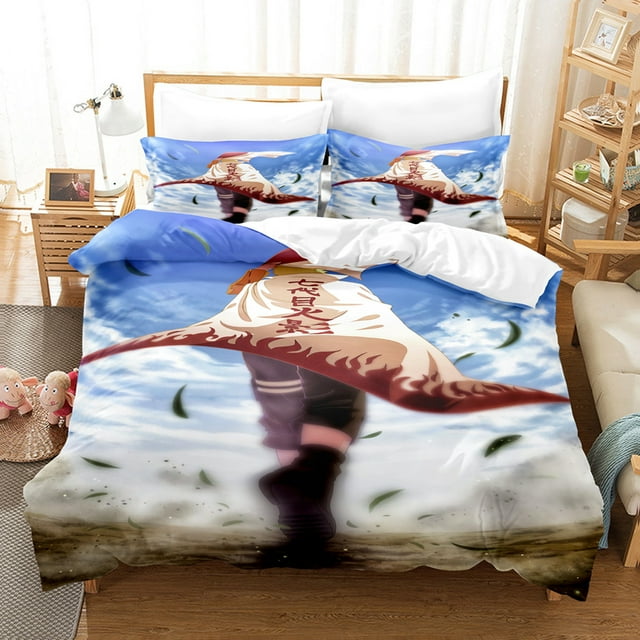 Naruto Kit de Literie, Housse de Couette, Impression 3D, Microfibre Douce, Housse de Couette-ZJKDGJKJ