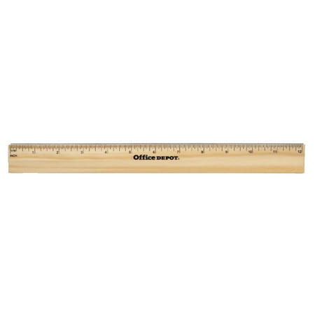 UPC: 0735854898212 | Office Depot Wood Metal-Edge Ruler  12in.  55224
