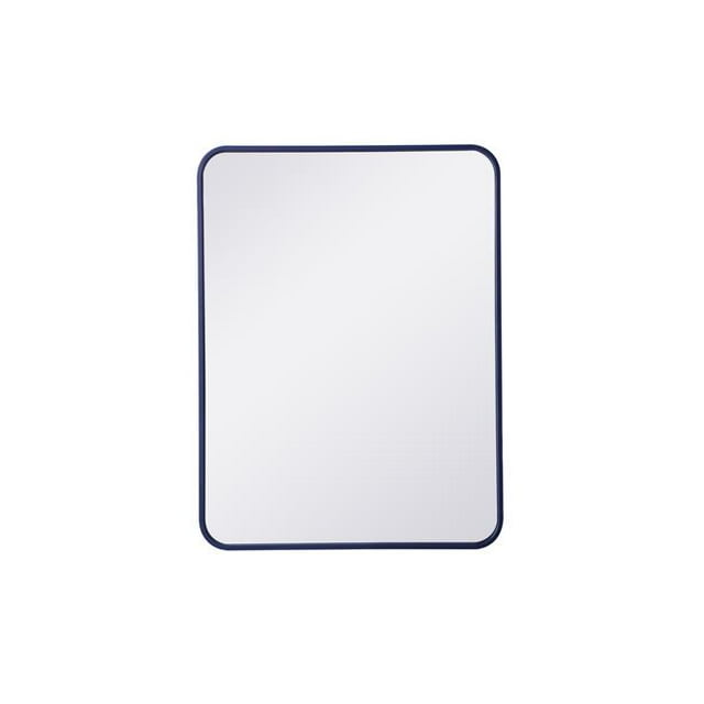 Living District MR802432BL 24 x 32 in. Soft Corner Metal Rectangular Mirror, Blue