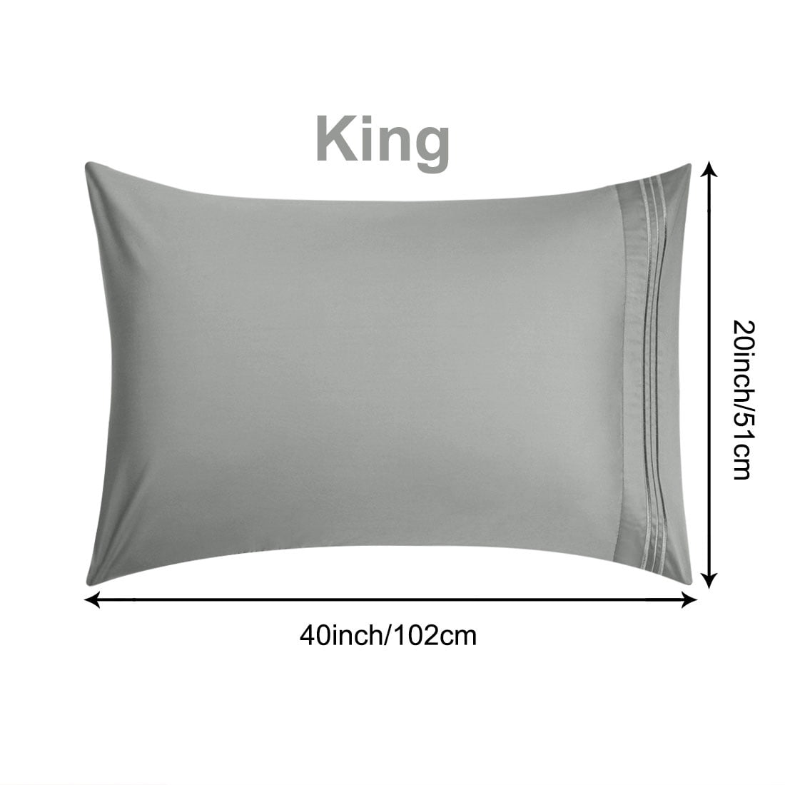 Luxury Pillowcase Set Of 4 - Super Soft Hotel Quality - Gray King