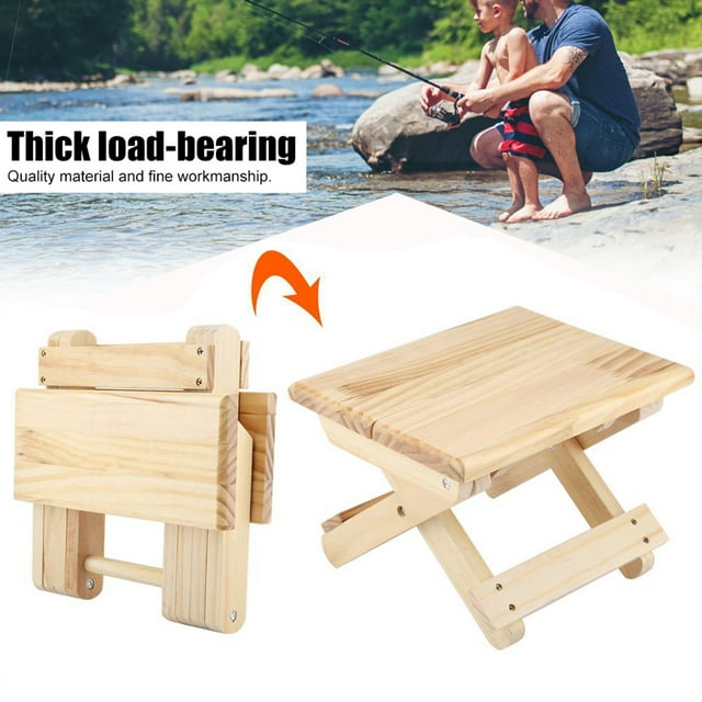 Portable Small Square Bench Wood Small Square Bench, Rural Styles Square Bench, Sturdy Table Legs For Household Outdoor Fishing Outdoor Stool Slack Chair