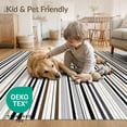 thumbnail image 4 of ODIKA Farmhouse With Bold Ticking Bands And Tonal Edge Trim Striped Flowing Dynamic Stain Resistant Flatwoven for Entryway, Kitchen, Mudroom, 4 of 7