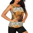 thumbnail image 2 of Xecao Yak print women's scoop neck, loose-fit workout tank tops for the gym., 2 of 9
