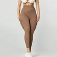 thumbnail image 5 of Leggings with Pockets for Women, High Waisted Tummy Control Workout Yoga Pants Khaki XL, 5 of 6