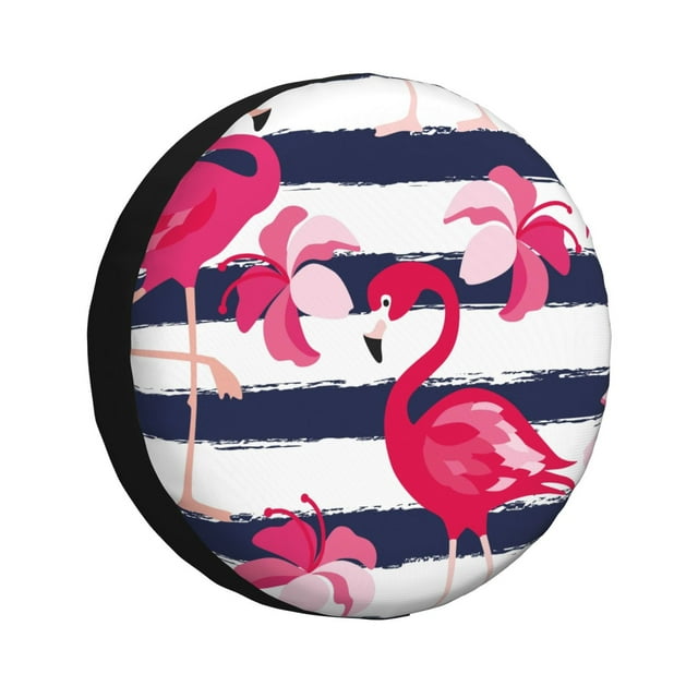 Vsdgher Flamants Roses pour Pneu de Rechange, Protecteur de Roue de Pneu Adapté pour Camion, Remorque, RV, SUV, Campeur et la Plupart des Véhicules-16 Pouces