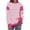 Pink, variant on Npasoilc Sweatshirts for Women Fall Winter Trendy Long Sleeve Round Neck Side Slit Comfort Pullover Blouse Tops Striped Color Block Casual Loose Hoodless Hoodies
