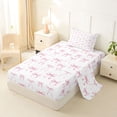 thumbnail image 2 of Erosebridal Ribbon Bow Knot Twin Sheet Sets,Light Pink Cute Bowtie Bedding For Bowknot Lovers 3 Pieces, 2 of 6