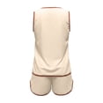 thumbnail image 4 of Bibifish Women Two Piece Sets V Neck Sleeveless Tops Elastic Waist Pocket Shorts Casual Summer Beach Vacation Matching Outfits, 4 of 6