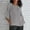 Gray, variant on Tittly Womens Linen Shirt Women'S Gauze Tops Linen Blouses for Women Womens Linen Shirts Solid Color 3/4 Sleeve Tops Summer Round Neck Work Blouses Ladies Basic Tunic Tops Beige