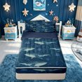 thumbnail image 2 of meiyoeat Whale Shark Zipper Twin Comforter Sets with Fitted Sheet and 2 Pillowcases for Kids Boys, Navy Coral Reef Zipper Bedding Set for Bedroom, Blue ReversibleB, 2 of 6