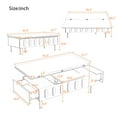 thumbnail image 4 of Tcbosik 43.3" Lift Top Coffee Table, Modern Cocktail Table with Hidden Storage Compartment and 2 Drawers, Center Table with Foldable Tabletop for Living Room, Dining Room, White, 4 of 10
