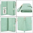 thumbnail image 3 of UTO Wallets for Women Vegan Leather RFID Blocking Trifold Purse Card Holder Ladies Clutch Phone Wristlet(Green), 3 of 7
