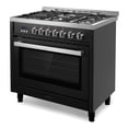thumbnail image 5 of Cosmo 36 in. Nebula Collection 4.4 cu. ft. Gas Range, 5 Burners, Convection Oven, Matte Black, 5 of 11