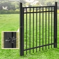 thumbnail image 2 of CAPHAUS 52FT Heavy Duty Flat Top Fence Barrier Kit, Anti-Rust Metal Steel Fence with 4FT Height X 6FT Width Panels, with Flat Top Fence Gate, Posts, Connectors, Outdoor Fencing for Yard, 2 of 9
