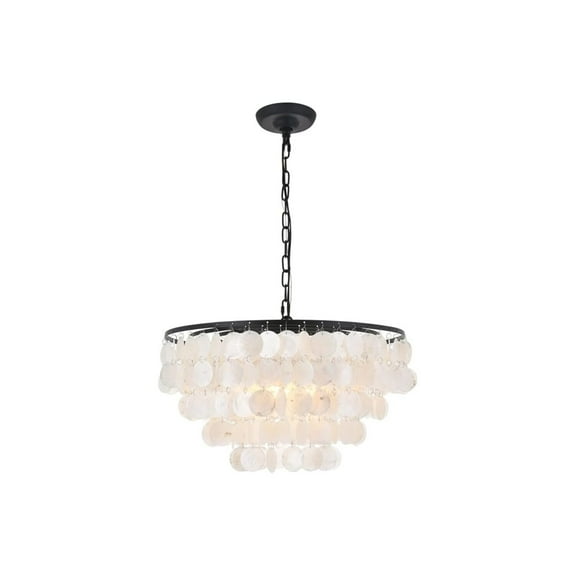 4-Light Black Pendant Light - Modern Industrial Chandelier with Glass Shades - Dining Room Kitchen Lighting