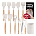 thumbnail image 1 of Juego de Utensilios de Cocina Silicona y Madera Accesorios para Cocinar, 12 pzas (Marfil), 1 of 7