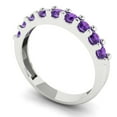thumbnail image 2 of 0.63 ctw Wedding Band for Women - 14K White Gold Natural Amethyst Stackable Eternity Ring, 2 of 6