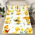 thumbnail image 2 of jejeloiu Rustic Duck Twin Sheet Sets,Country Flower Floral Twin Fitted Sheet,White Yellow Flat Sheet For Boys Teens,Ultra Soft Home Decor,3pcs, 2 of 7