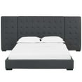 thumbnail image 5 of Modway Sierra Queen Performance Velvet Polyester Platform Bed in Gray, 5 of 6