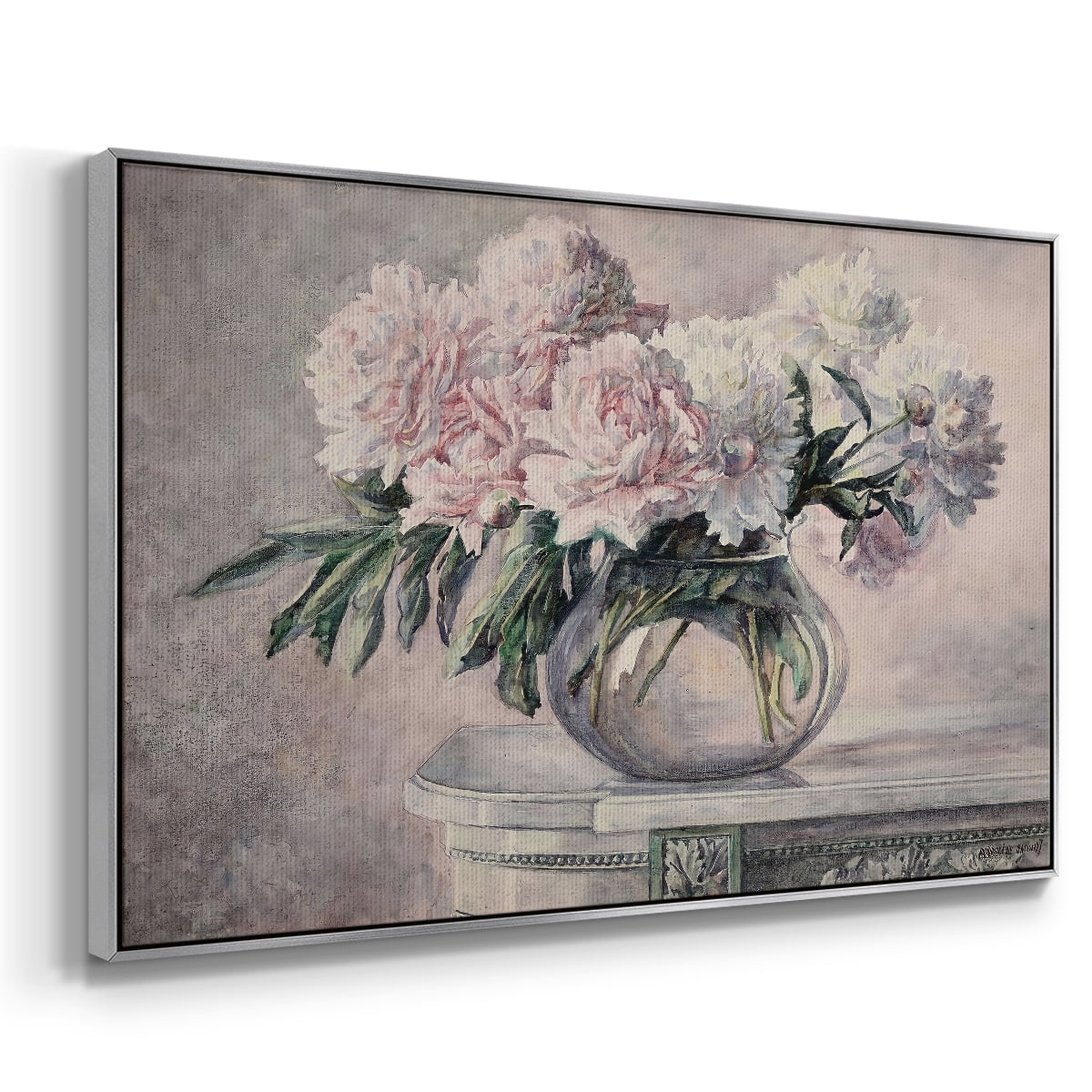 Vintage Botanical Print-LIX By Wexford Home Framed in Silver Wood Gallery Wrapped Canvas 17 in. x 25 in.
