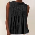 thumbnail image 2 of Linen Tank Tops for Women Cotton Gauze Crewneck Pleated Front Sleeveless Plus Size Summer Shirts Solid Color Loose, 2 of 6