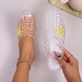thumbnail image 7 of Jinhomg Clear Jelly Flats for Women Hollow Starfish Trim Slippers Closed Round Toe Slip On Summer Sandals Plastic Beach Jelly Flats Ladies Clear,39, 7 of 7