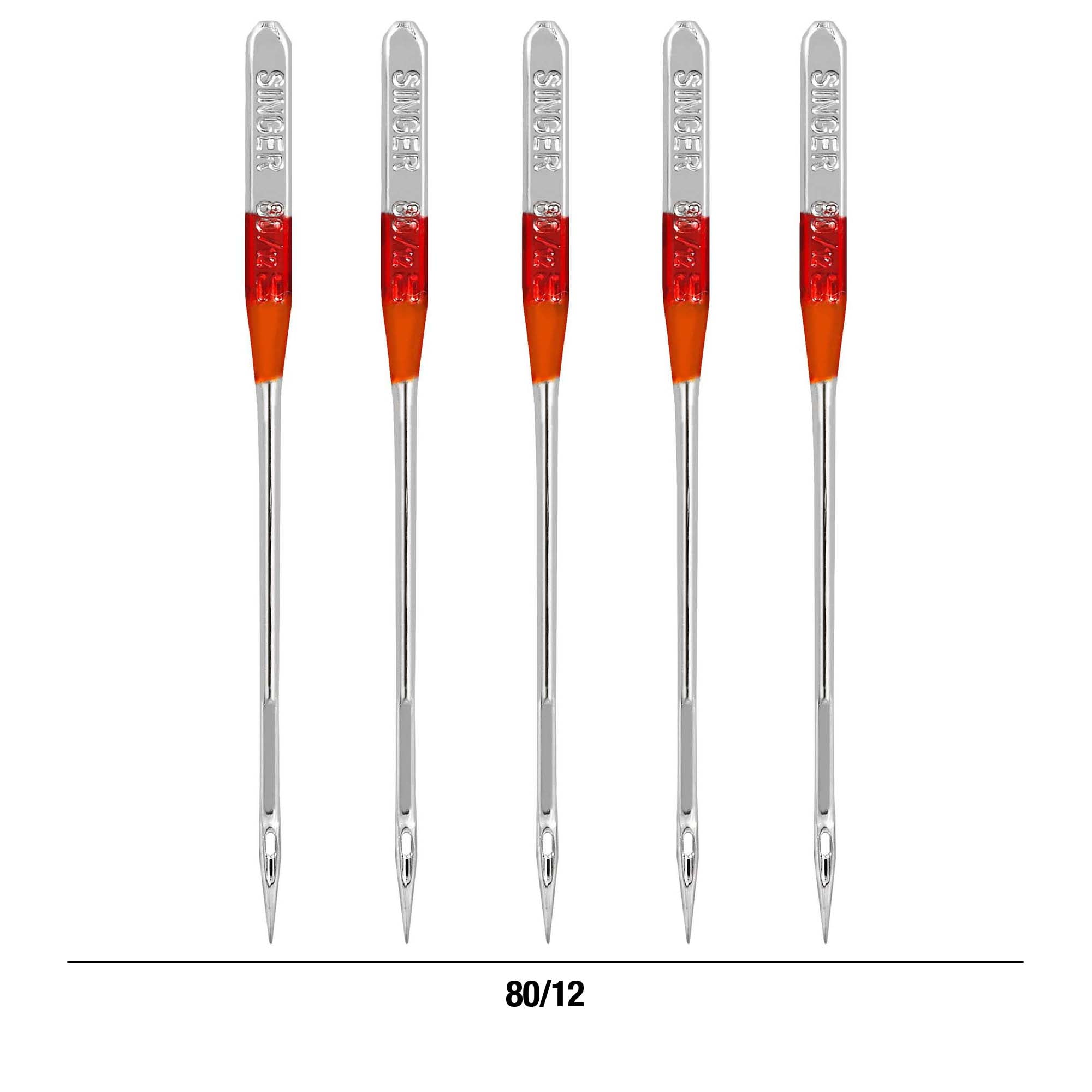 SINGER Size 80/12 Universal Regular Point Sewing Machine Needles - 5 Count