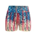 thumbnail image 5 of SHOPESSA Fashion Womens High Waist July 4th Independence Day American Flag Printed Cross Workout Short Womens Yoga Short Pants S, 5 of 6