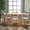 Light Beige, variant on GDF Studio Leora Mid Century Modern Wood Fabric Upholstered 5 Piece Dining Set, Green Tea and Natural Oak